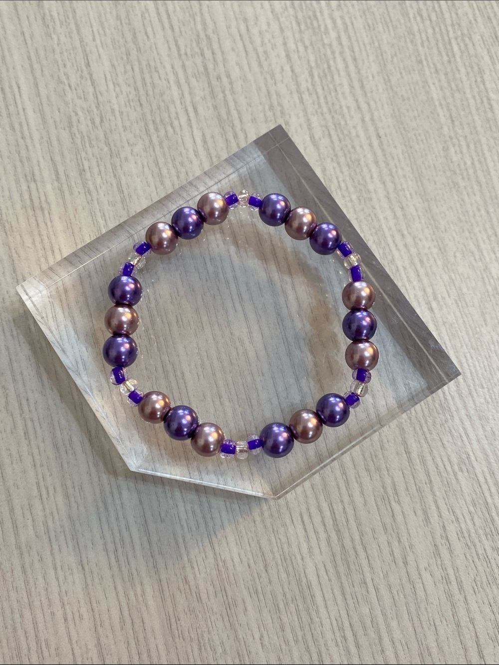 Purple Pearl Bead Stretch Bracelet - Women Jewelry